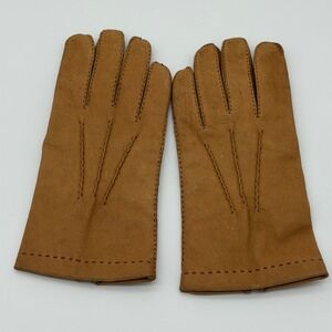 Yves Saint Laurent Mens Tan Leather Knit Lined Dress Gloves Size XL Vintage YSL